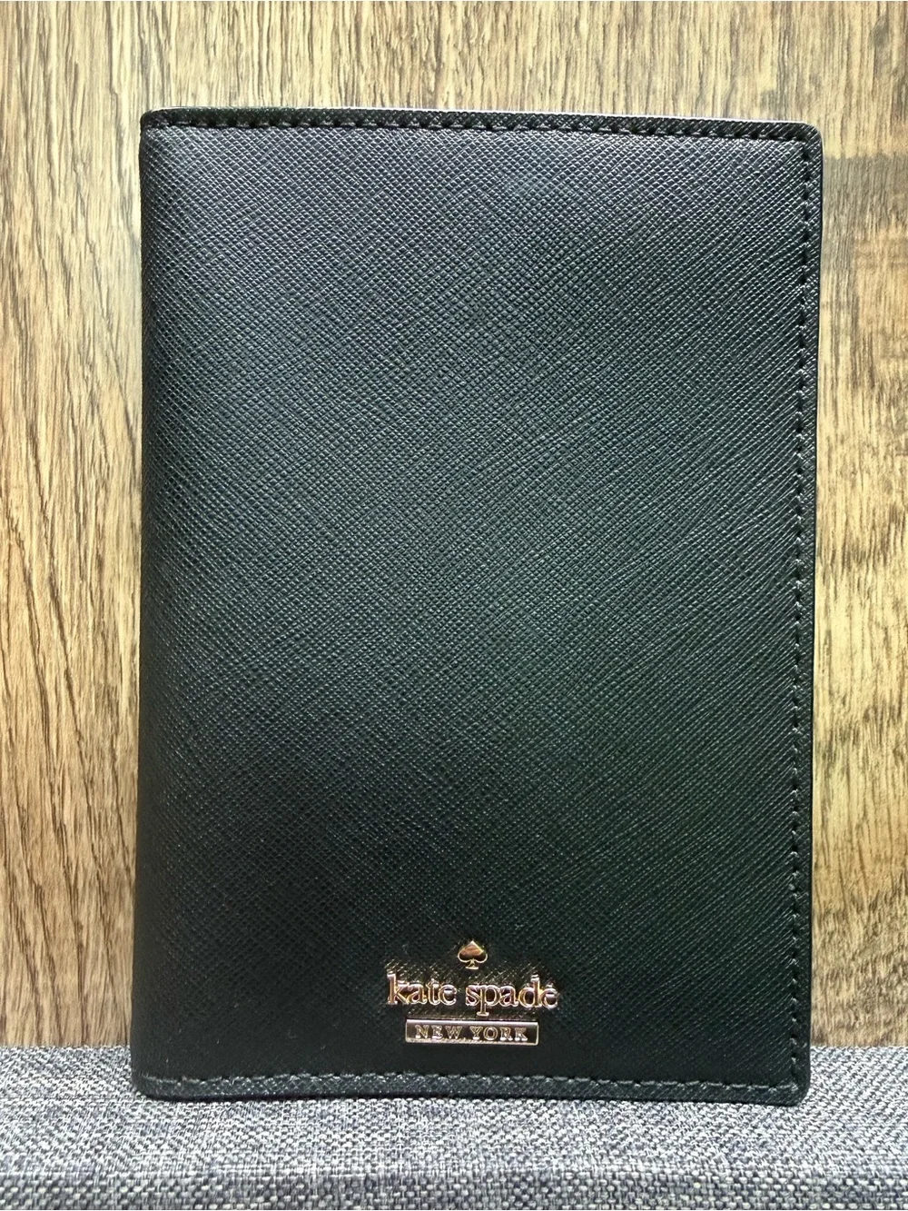 Kate Spade- Cameron Street Saffiano Leather Passport/Wallet Holder Black